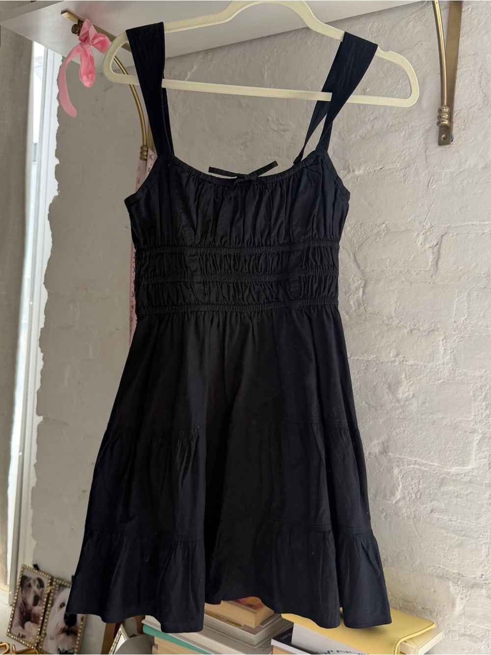 Aritzia Black Smocked Sundress